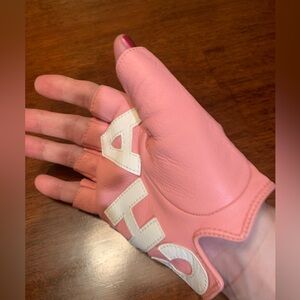 Authentic, very rare, limited edition CHANEL Fingerless Gloves with Chanel logo